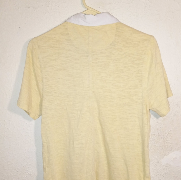 Rag & Bone Men's Yellow w/ White Collar Short Sleeve Polo / M - Picture 5 of 7